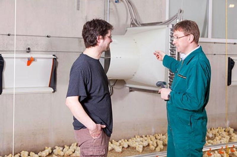Poultry systems for poultry growing, turkey production, exhaust air treatment and poultry climate control.