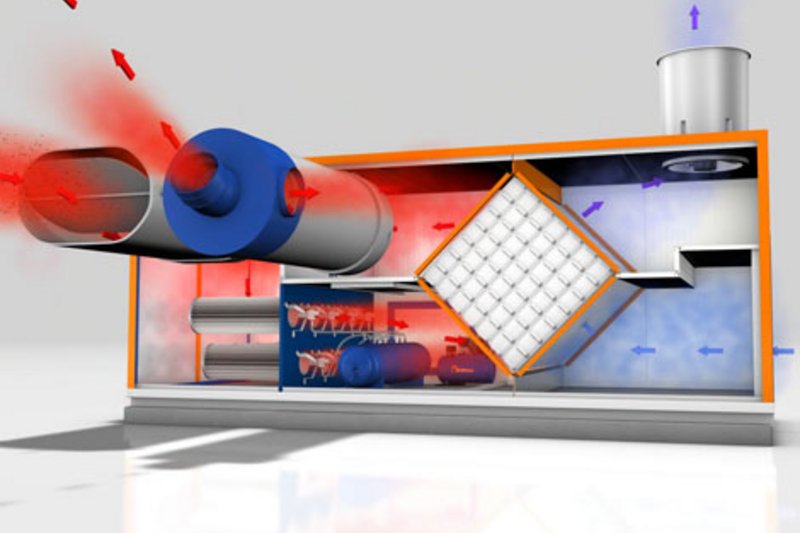 Теплообменник Earny очищает отработанный воздух