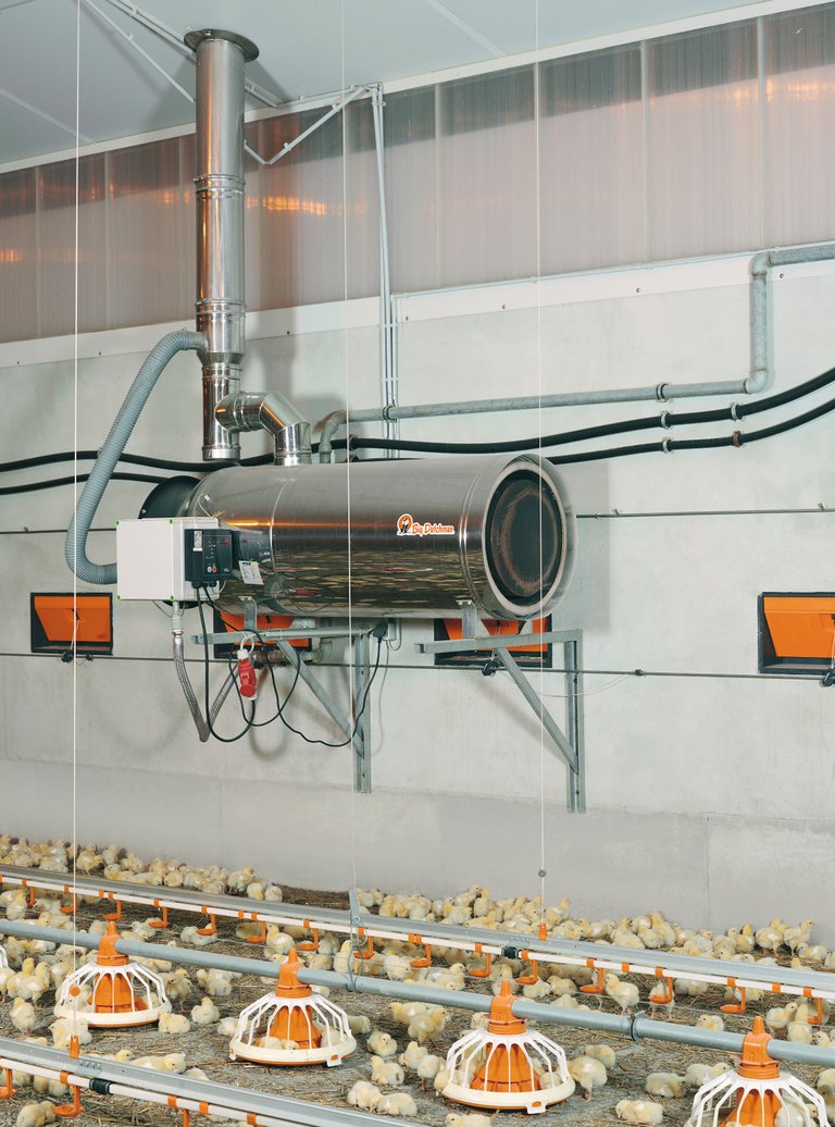 Equipamiento avícola para un consumo energético bajo: Calefactores RGA100 