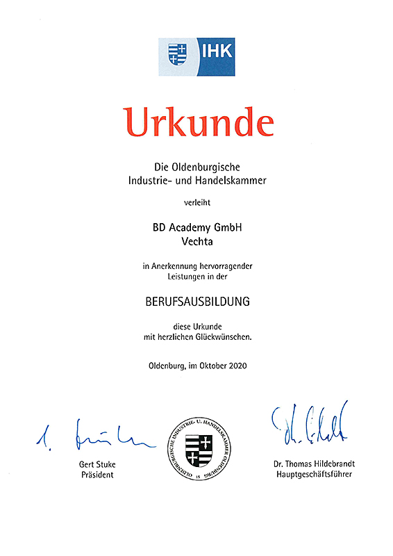 Screenshot Urkunde